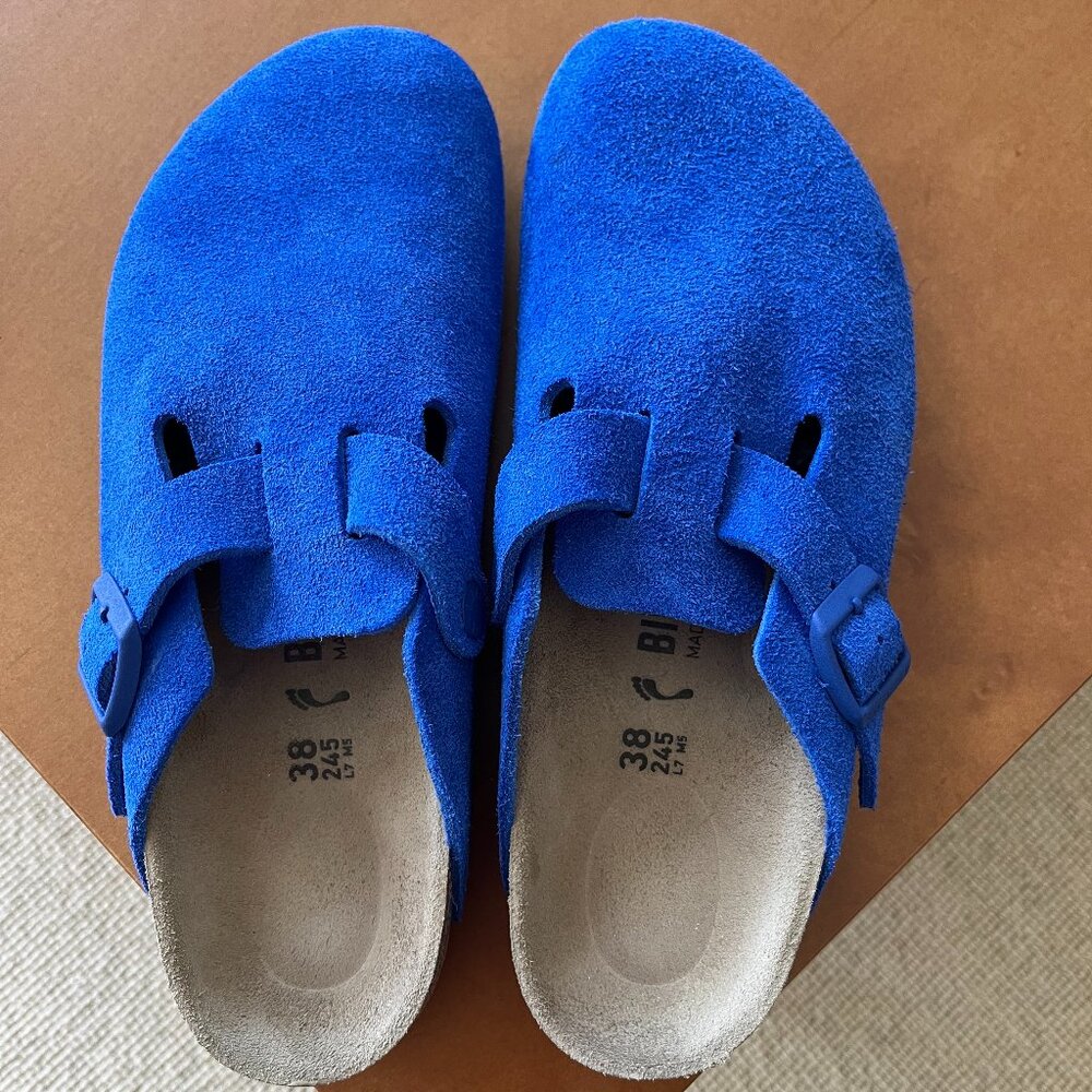Birkenstock Boston Ultra Blue Suede Clog